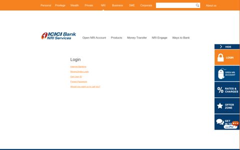 Login to Internet Banking with ICICI NRI Services - ICICI Bank