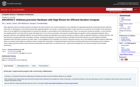 ARCHITECT: Arbitrary-precision Hardware with Digit Elision ...
