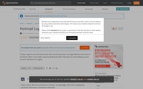 [SOLVED] Hotmail Login Problem - General Software Forum