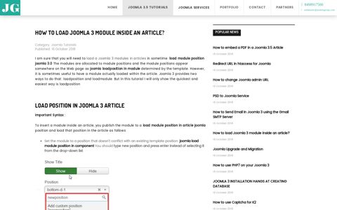 How to load Joomla 3 module inside an article?