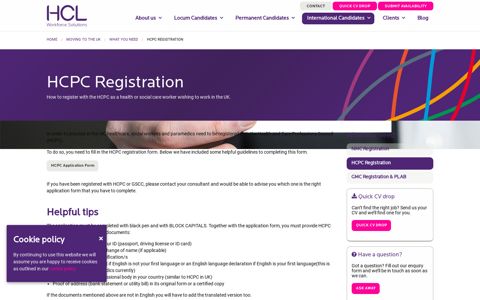 HCPC Registration - Moving To The UK To Work | HCL
