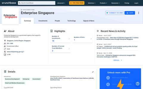 Enterprise Singapore - Crunchbase Investor Profile ...