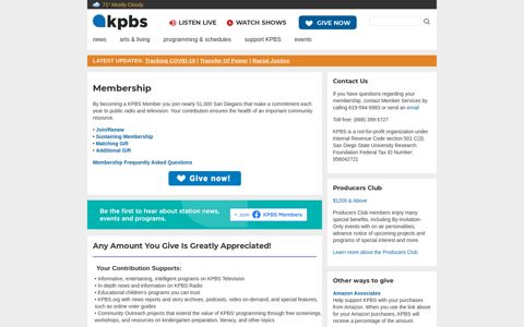 Membership | KPBS