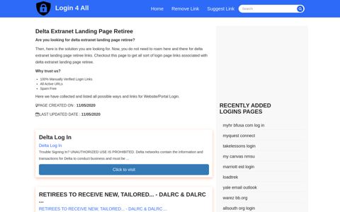 delta extranet landing page retiree - Official Login Page [100 ...
