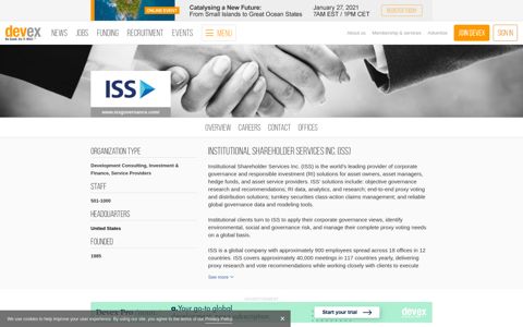 Institutional Shareholder Services Inc. (ISS) | Devex