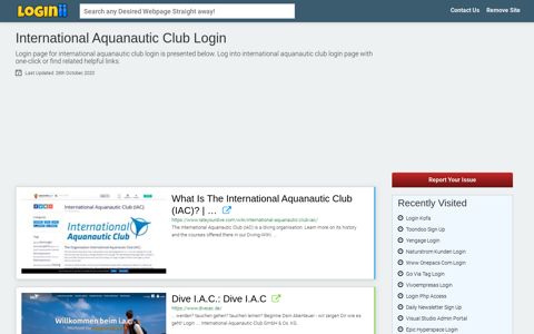 International Aquanautic Club Login | Accedi International ...
