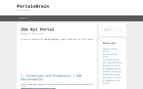Ibm Kyi Portal - PortalsBrain - Portal Database