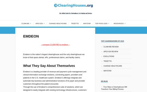 EMDEON Clearinghouse Review and User Ratings