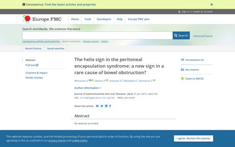The helix sign in the peritoneal encapsulation syndrome: a new sign ...