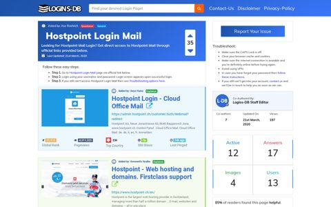 Hostpoint Login Mail - Logins-DB