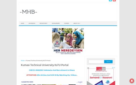 Kumasi Technical University KsTU Portal - 2020/2021