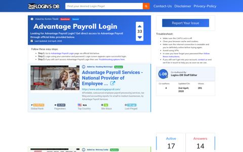 Advantage Payroll Login - Logins-DB