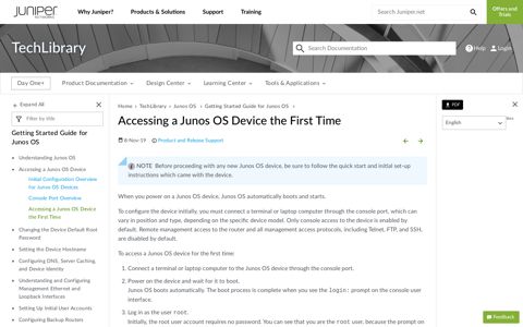 Accessing a Junos OS Device the First Time - Juniper Networks