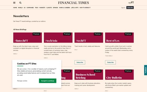 Newsletters — FT.com | Financial Times