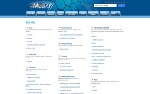Site Map - eMedNY