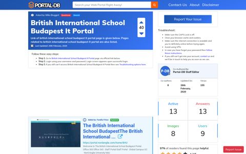 British International School Budapest It Portal