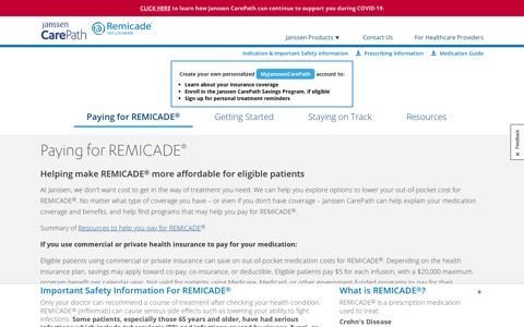 Paying for Remicade - Janssen CarePath