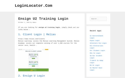 Ensign U2 Training Login - LoginLocator.Com