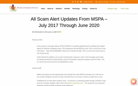 All Scam Alert Updates from MSPA - July 2017 through June ...