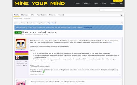 Done - Project ozone Landcraft ore issue | MineYourMind ...