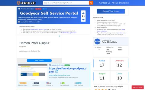 Goodyear Self Service Portal