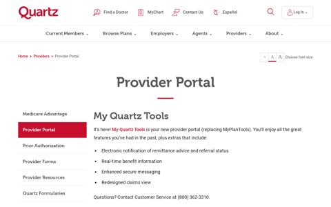 Provider Portal | Quartz