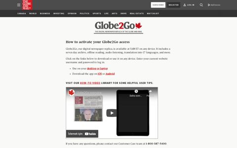 Globe2Go - The Globe and Mail