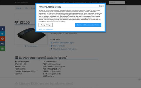 Linksys E3200 Default Password & Login, Firmwares and ...
