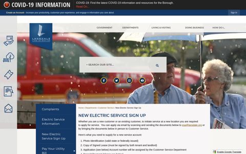 New Electric Service Sign Up | Lansdale Borough, PA - Official ...