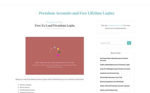 Free Ex Load Premium Login – Premium Accounts and Free ...