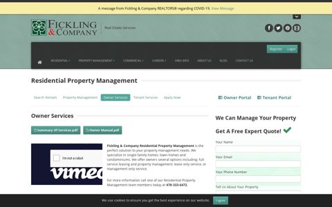 Owner Services - Residential Property Management - Fickling ...
