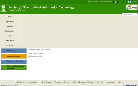 India Code Portal | Ministry of Electronics and Information ...