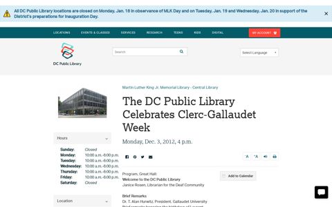 The DC Public Library Celebrates Clerc-Gallaudet Week ...