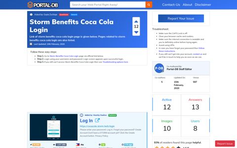 Storm Benefits Coca Cola Login - Portal-DB.live