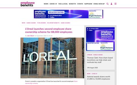 L'Oreal launches second employee share ownership scheme ...