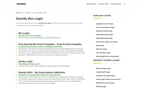 Exactly Box Login ❤️ One Click Access - iLoveLogin