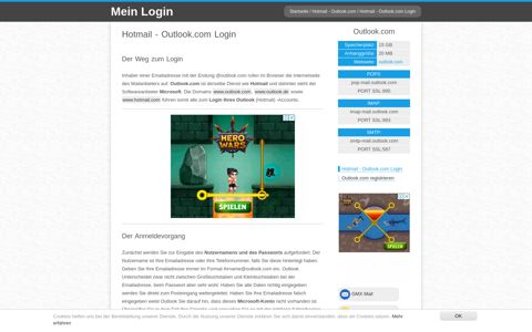 Hotmail - Outlook.com Login | Mein Login