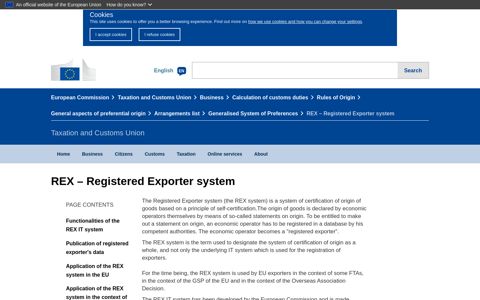 REX – Registered Exporter system | Taxation and Customs ...