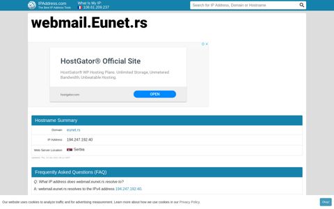 ▷ webmail.Eunet.rs : YUNET WEBMAIL :: Welcome to YUNET ...