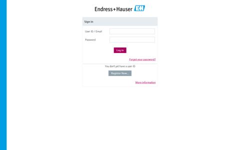 Please log in to the Endress+Hauser Portal!