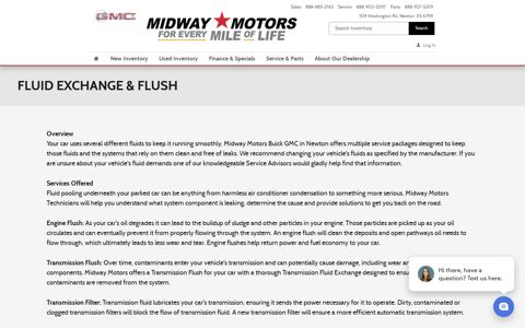 FLUID EXCHANGE & FLUSH | Midway Motors Newton