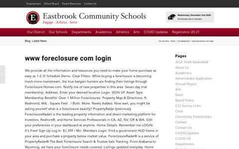 www foreclosure com login - Eastbrook Community Schools