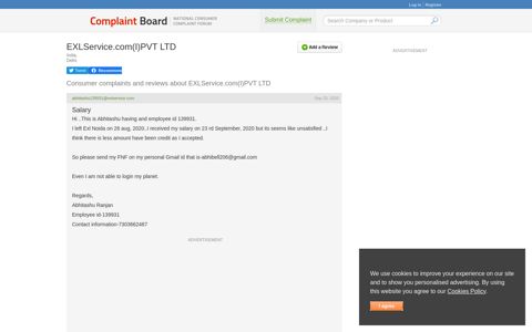 EXLService.com(I)PVT LTD Complaints - Complaint Board