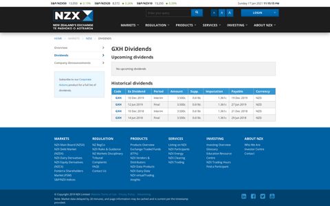 GXH Dividends - NZX.com