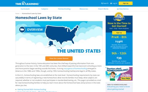 Homeschool Laws & Other Information by State | Time4Learning