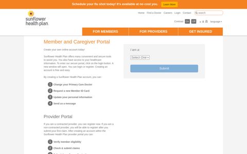 Portal for Members | Login | Sunflower Health Plan