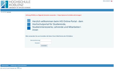 QIS-Server der HS Koblenz