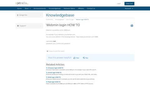 Webmin login HOW TO - Knowledgebase - JetRails