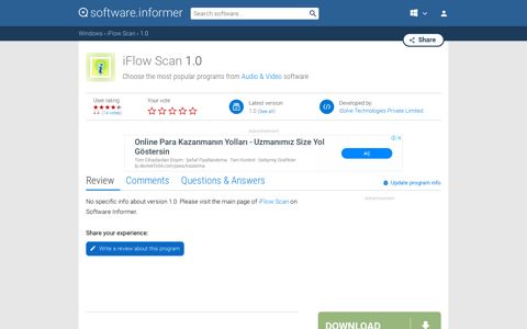 iFlow Scan 1.0 Download - iFlowScan V1.1.exe