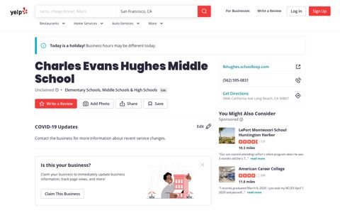 Charles Evans Hughes Middle School - Elementary Schools ...